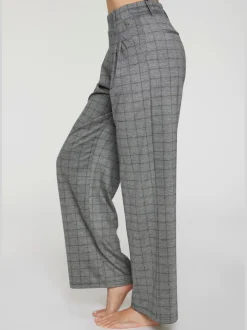 Pantalon à motifs à jambes larges et taille haute