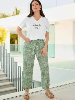 Pantalon 7/8 pantalon avec jambes larges