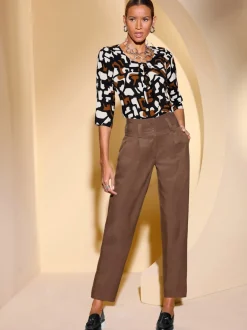 Pantalon paperbag avec ceinture et poches latérales