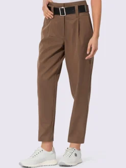 Pantalon paperbag avec ceinture et poches latérales