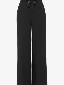 Pantalon paperbag à coulisse avec poches latérales et coupe ample