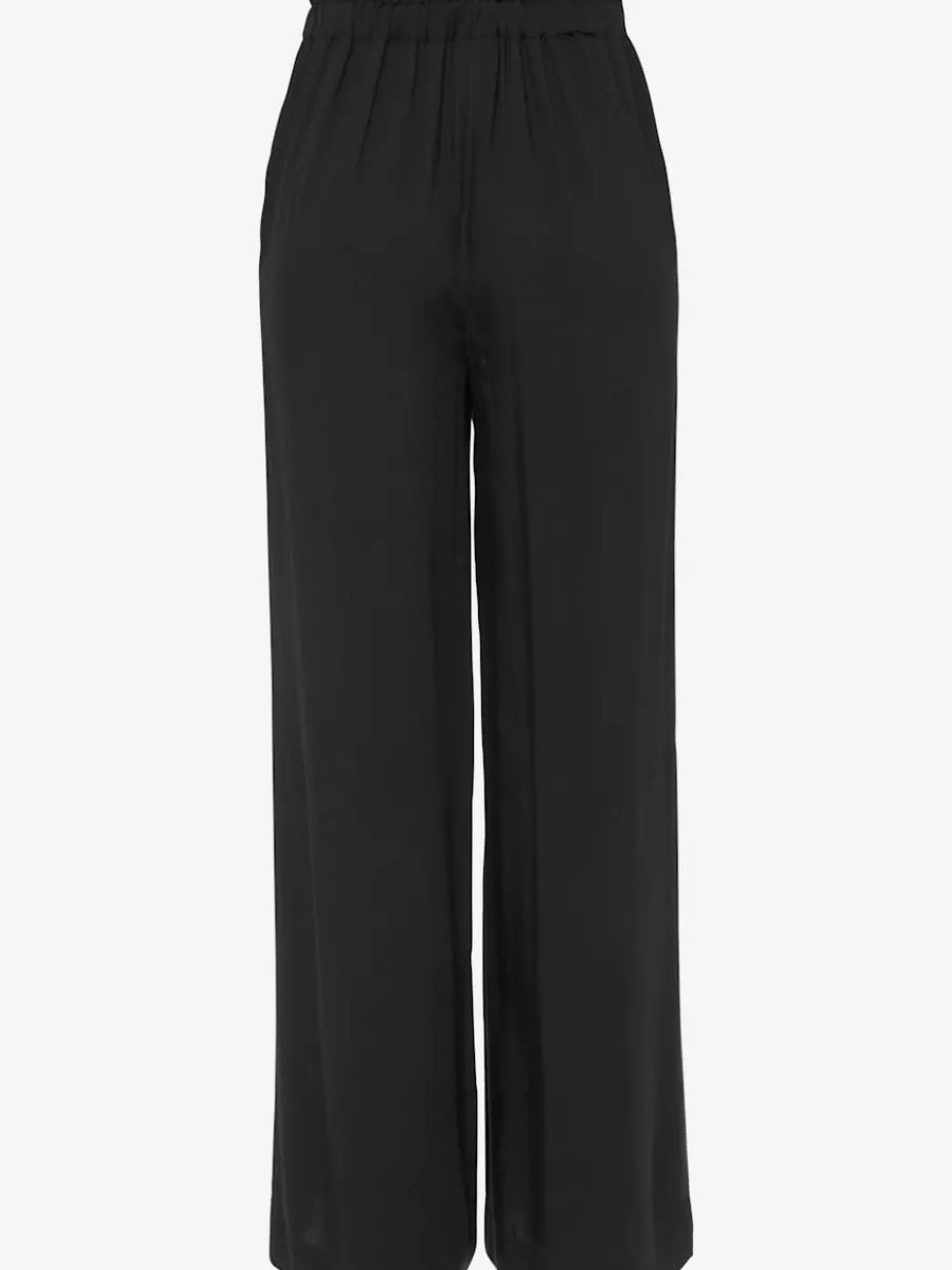 Pantalon paperbag à coulisse avec poches latérales et coupe ample