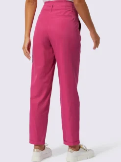 Pantalon paperbag en lyocell avec ourlet à revers fixe
