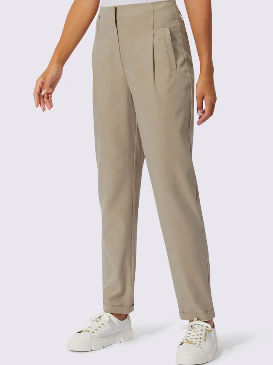 Pantalon paperbag en lyocell avec ourlet à revers fixe