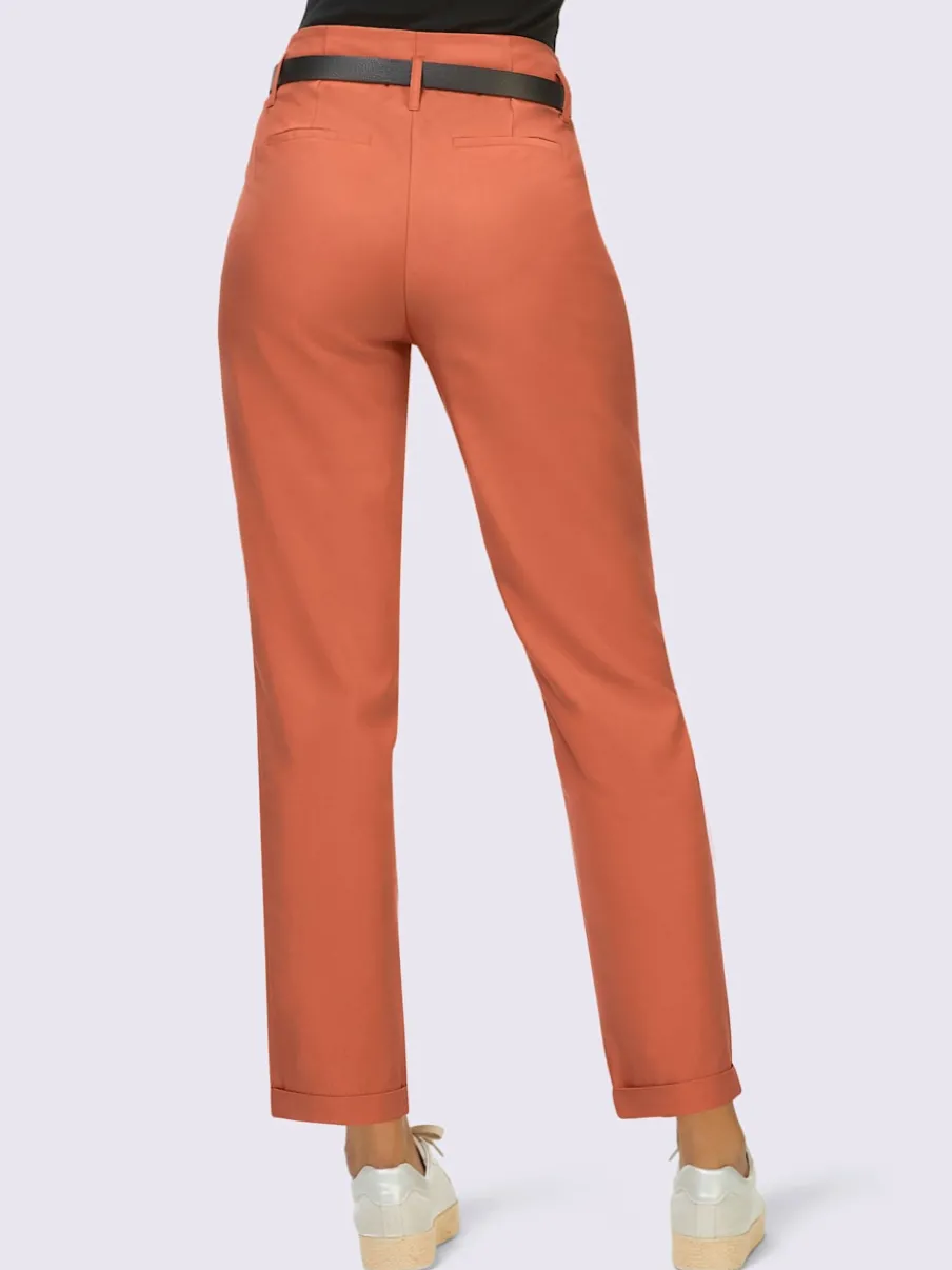 Pantalon paperbag en lyocell avec ourlet à revers fixe