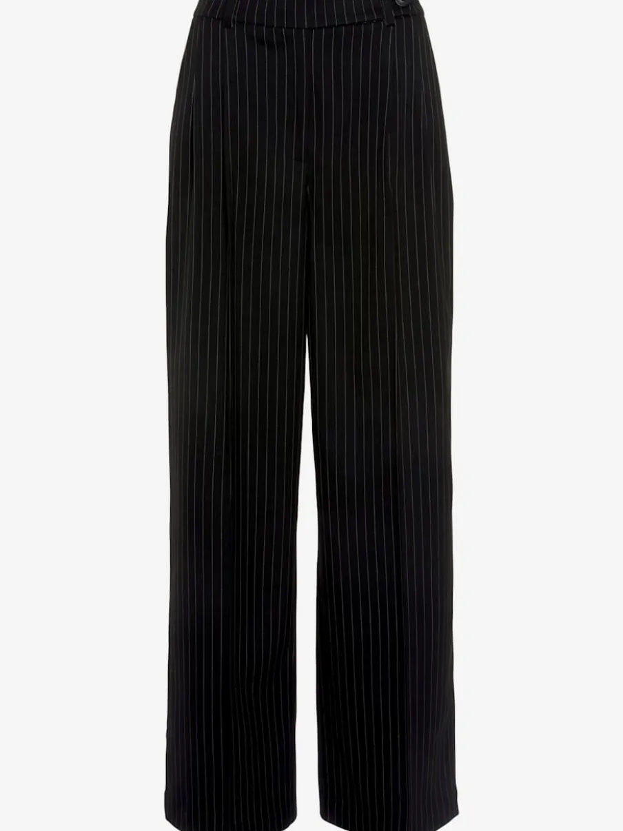Pantalon à pinces avec plis repassés et poches fendues