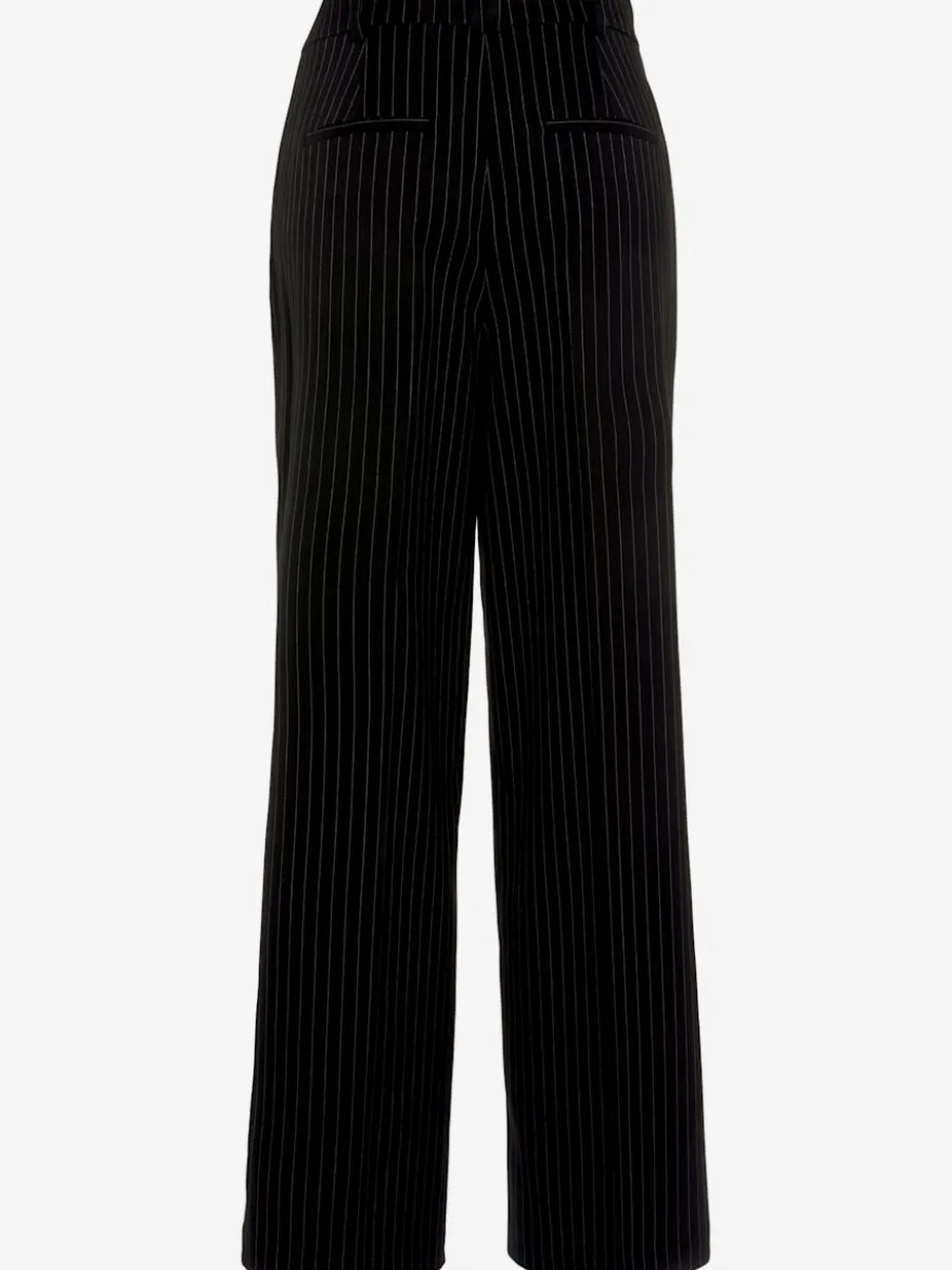 Pantalon à pinces avec plis repassés et poches fendues