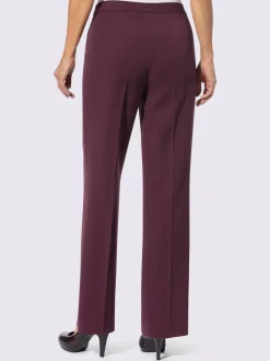 Pantalon à plis repassés avec jambes larges et ceinture gainante