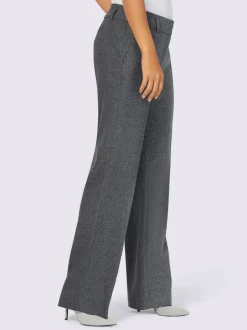 Pantalon plissé bel aspect chiné