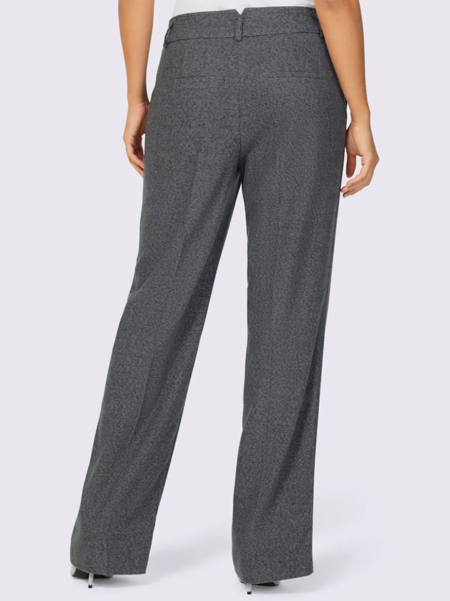 Pantalon plissé bel aspect chiné