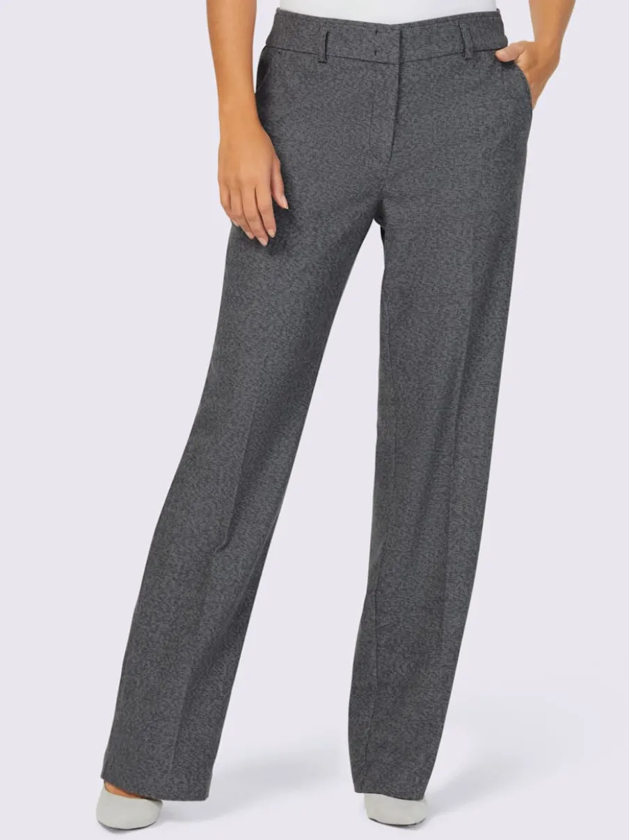 Pantalon plissé bel aspect chiné