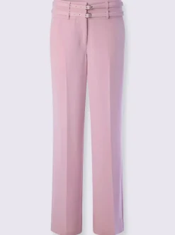 Pantalon plissé à taille haute avec double ceinture et poches