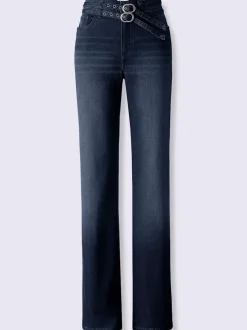 Pantalon 5 poches coupe droite en denim extensible