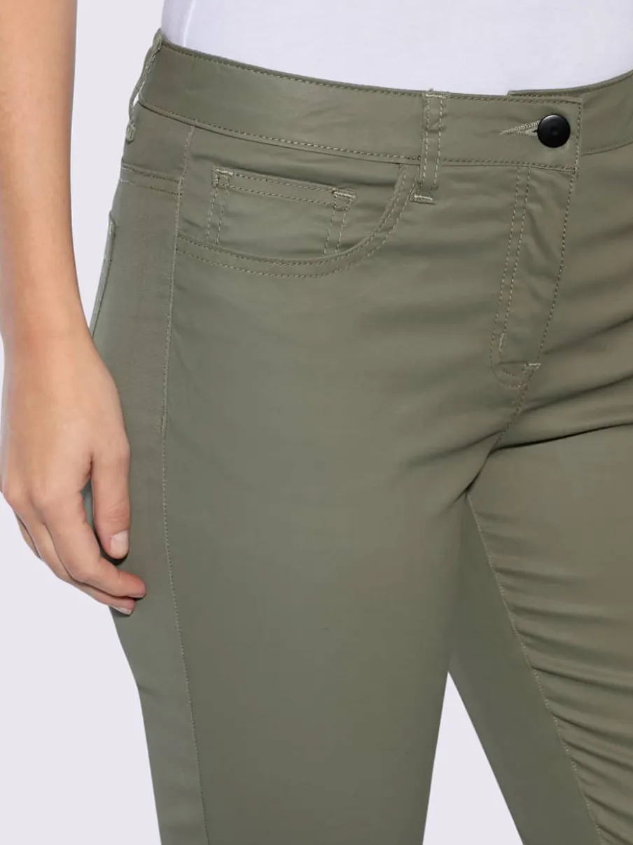 Pantalon 5 poches revêtement brillant