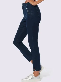 Pantalons 7/8 avec boutons et empiècements décoratifs élégants