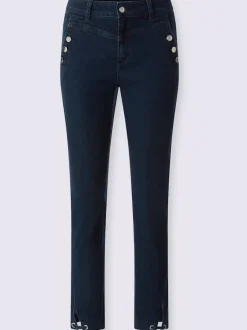 Pantalons 7/8 avec boutons et empiècements décoratifs élégants