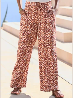 Pantalons avec ceinture élastique et poches latérales