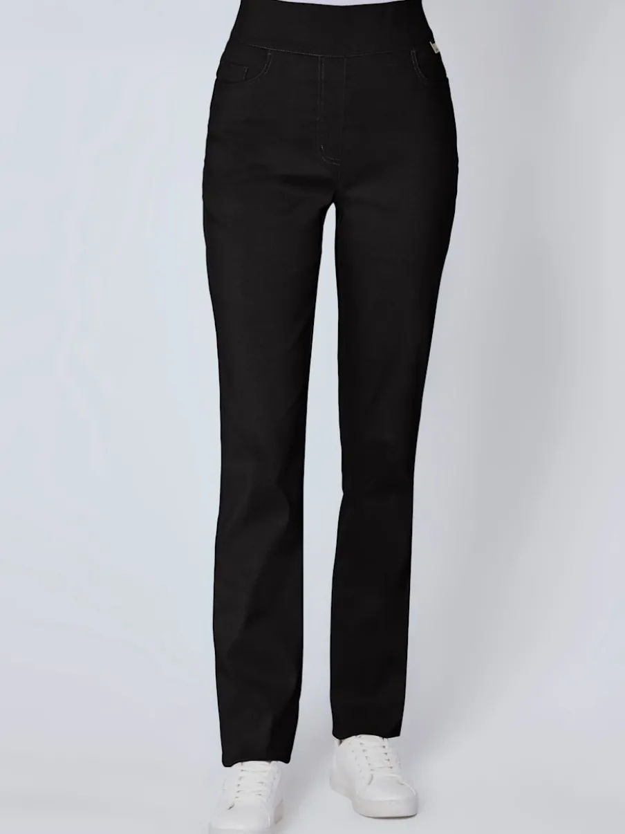 Pantalons avec large ceinture élastique et poches arrondies