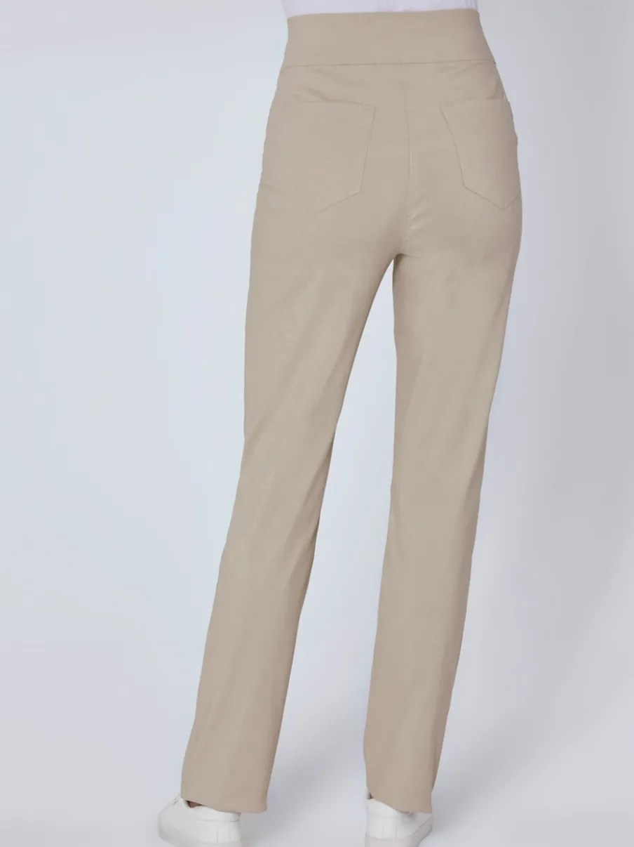 Pantalons avec large ceinture élastique et poches arrondies