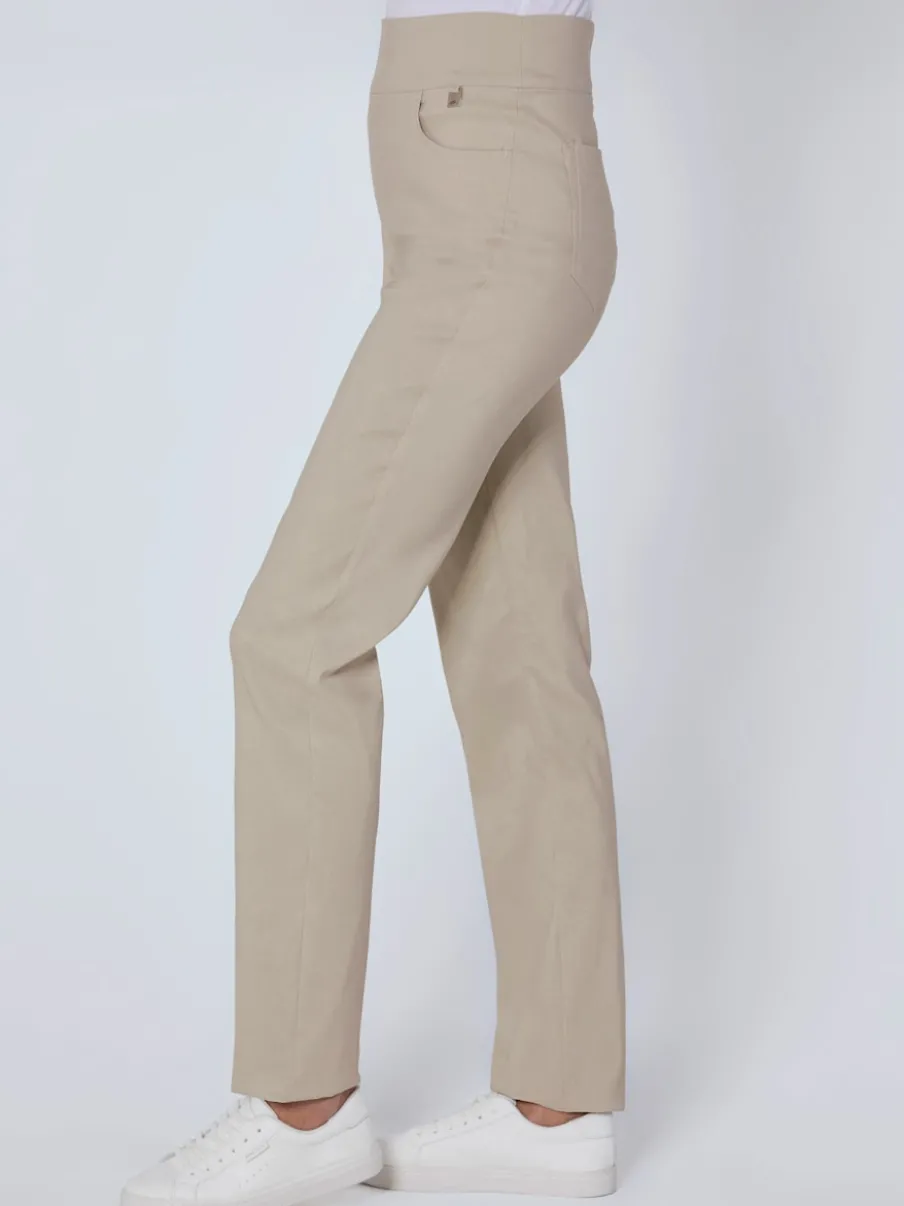 Pantalons avec large ceinture élastique et poches arrondies
