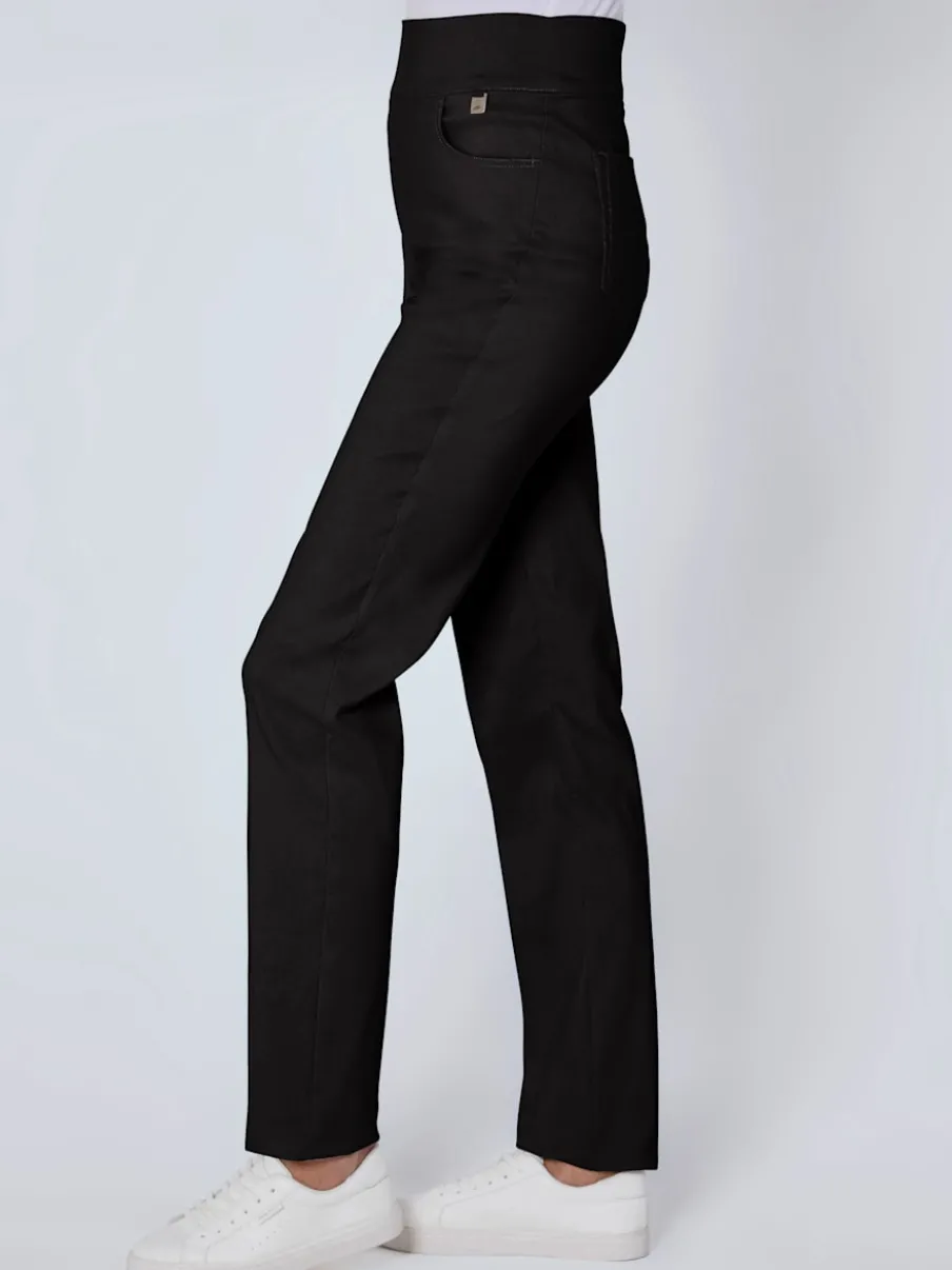 Pantalons avec large ceinture élastique et poches arrondies