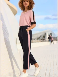 Pantalons avec poches latérales coupe décontractée infroissable