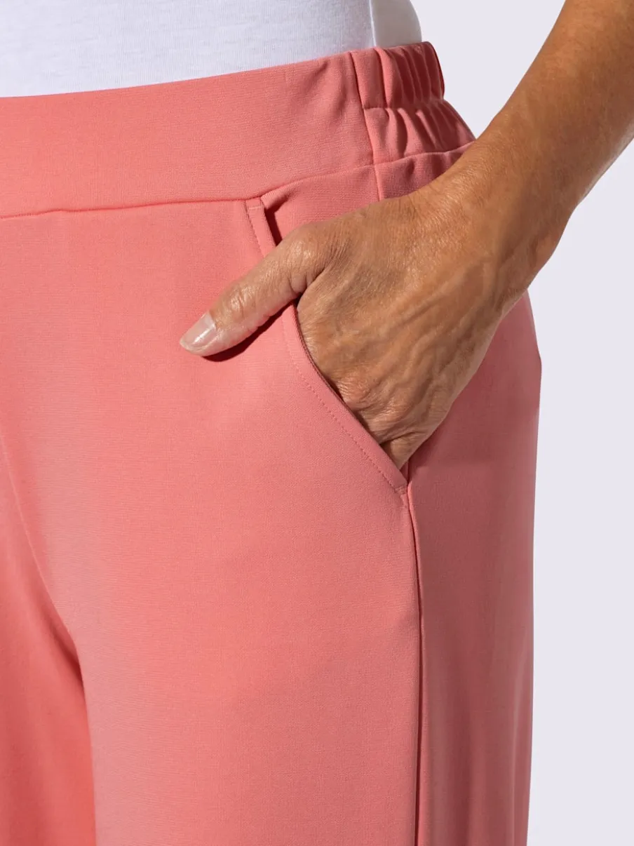 Pantalons à boucle décorative avec poches et élasticité