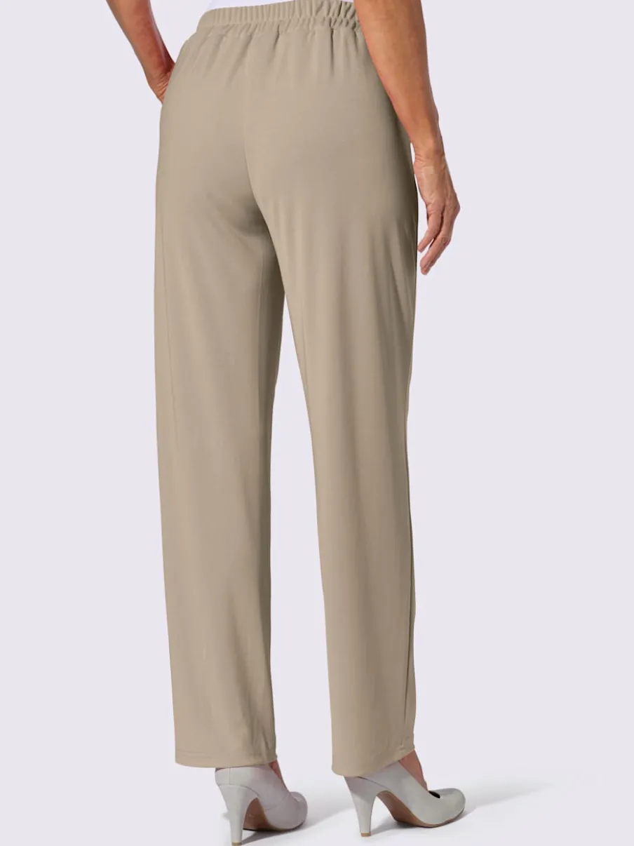 Pantalons à boucle décorative avec poches et élasticité