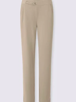 Pantalons à boucle décorative avec poches et élasticité