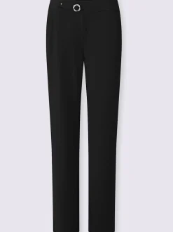 Pantalons à boucle décorative avec poches et élasticité