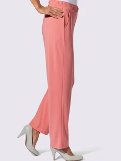 Pantalons à boucle décorative avec poches et élasticité