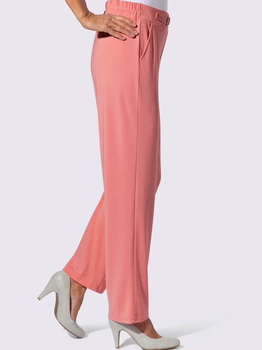 Pantalons à boucle décorative avec poches et élasticité