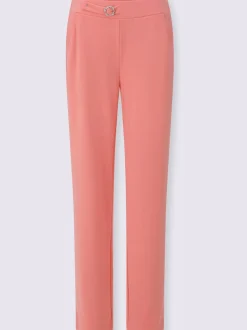 Pantalons à boucle décorative avec poches et élasticité