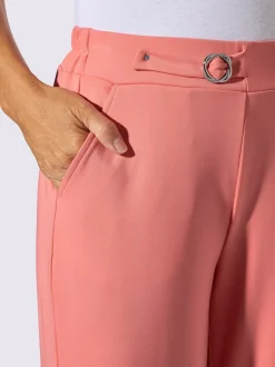 Pantalons à boucle décorative avec poches et élasticité