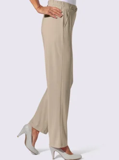 Pantalons à boucle décorative avec poches et élasticité