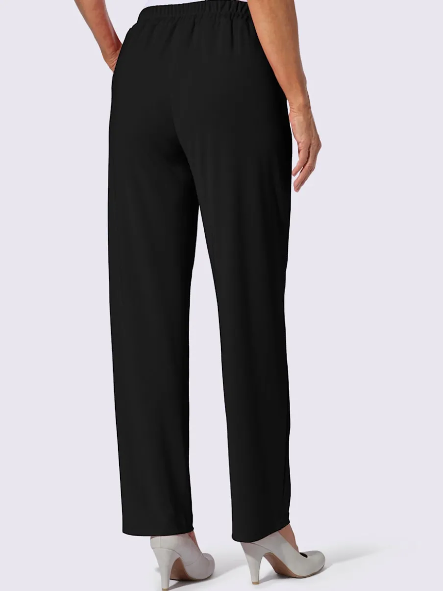 Pantalons à boucle décorative avec poches et élasticité