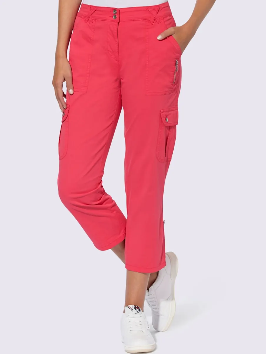 Pantalons cargo en coton coupe raccourcie avec poches