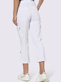 Pantalons cargo en coton coupe raccourcie avec poches