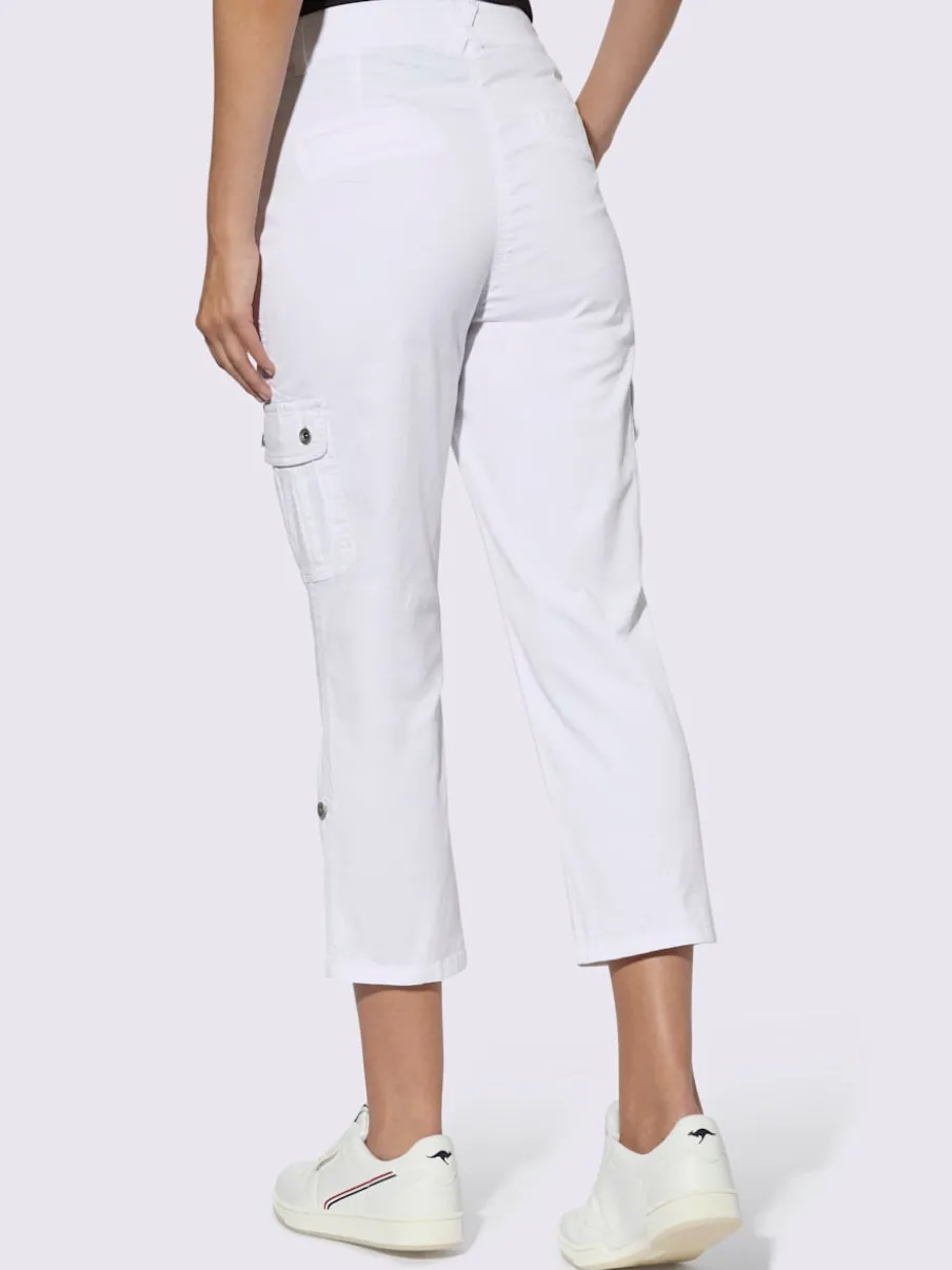 Pantalons cargo en coton coupe raccourcie avec poches