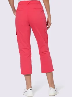 Pantalons cargo en coton coupe raccourcie avec poches