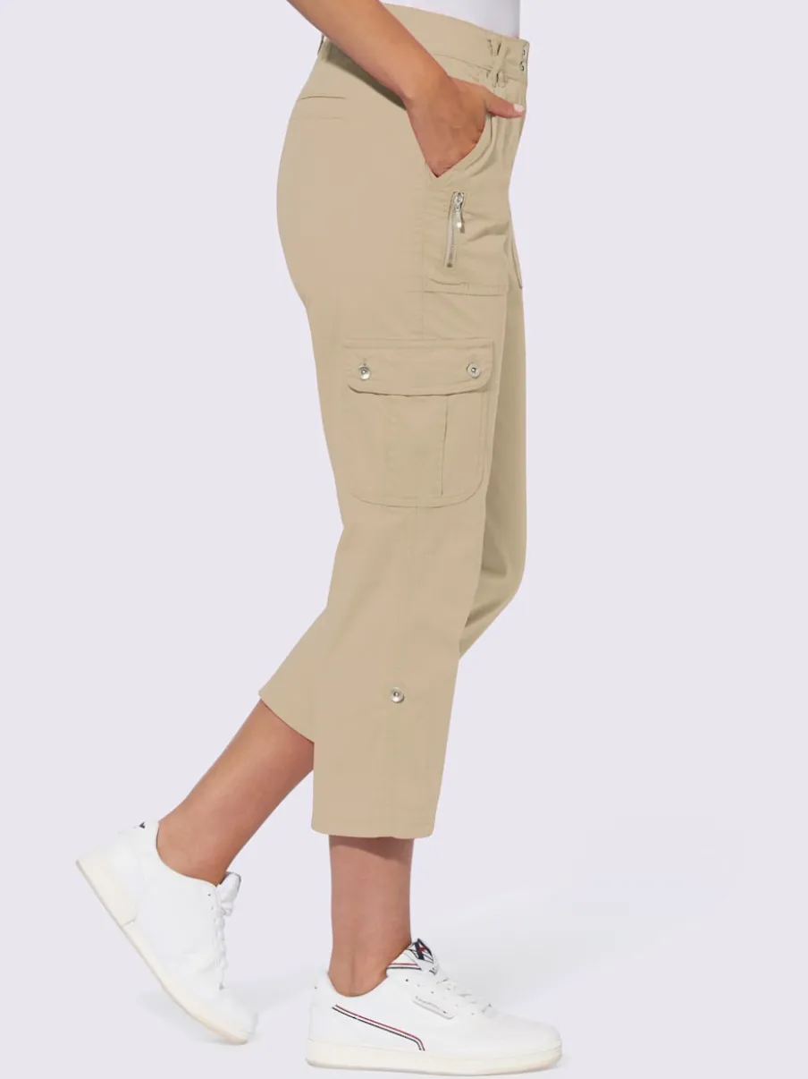 Pantalons cargo en coton coupe raccourcie avec poches