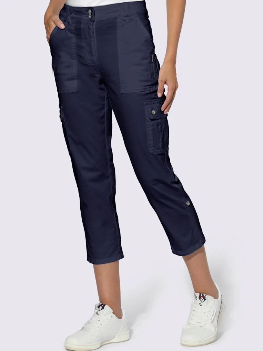 Pantalons cargo en coton coupe raccourcie avec poches