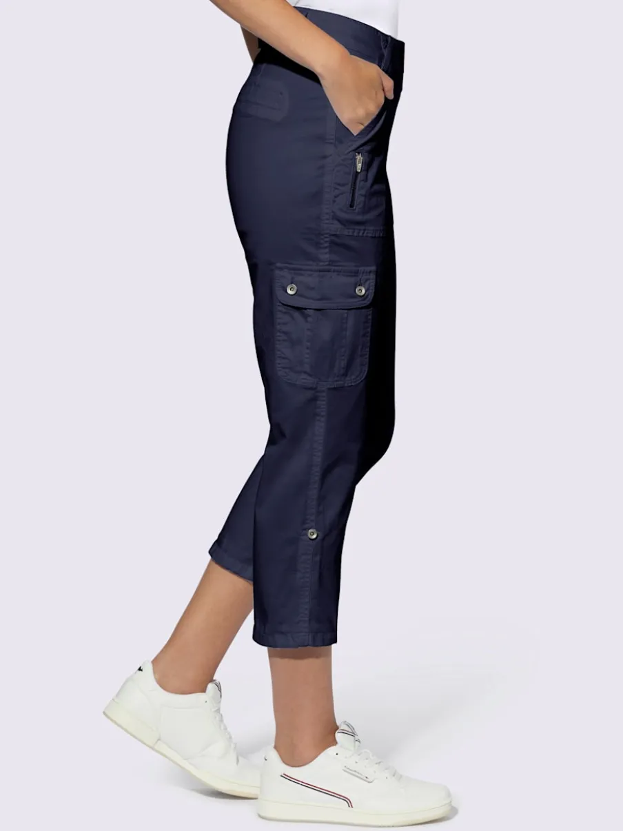 Pantalons cargo en coton coupe raccourcie avec poches