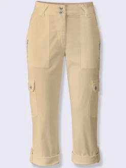 Pantalons cargo en coton coupe raccourcie avec poches
