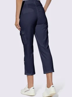 Pantalons cargo en coton coupe raccourcie avec poches