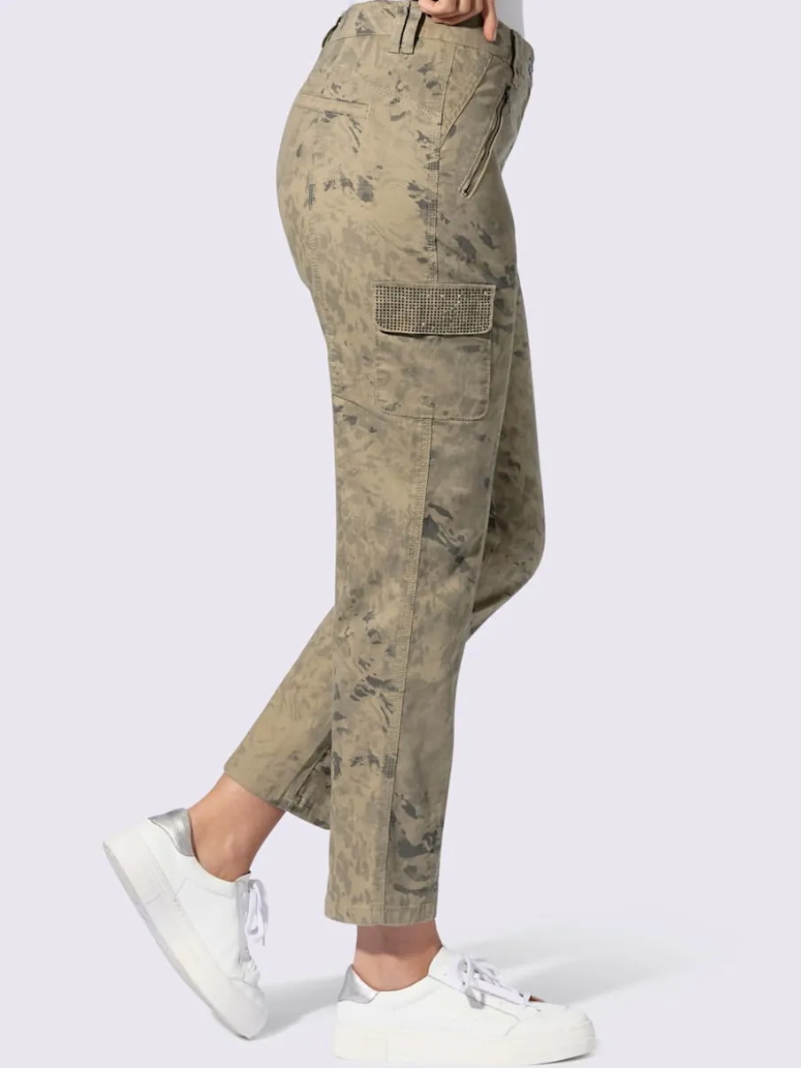 Pantalons cargo en coton extensible à poches pratiques