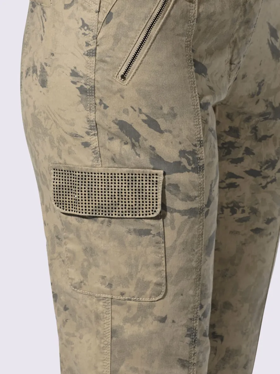 Pantalons cargo en coton extensible à poches pratiques