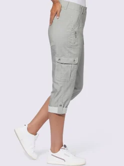 Pantalons cargo à rayures avec poches et boutons