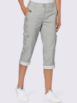 Pantalons cargo à rayures avec poches et boutons