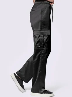 Pantalons cargo satin confortables avec poches pratiques ajustés